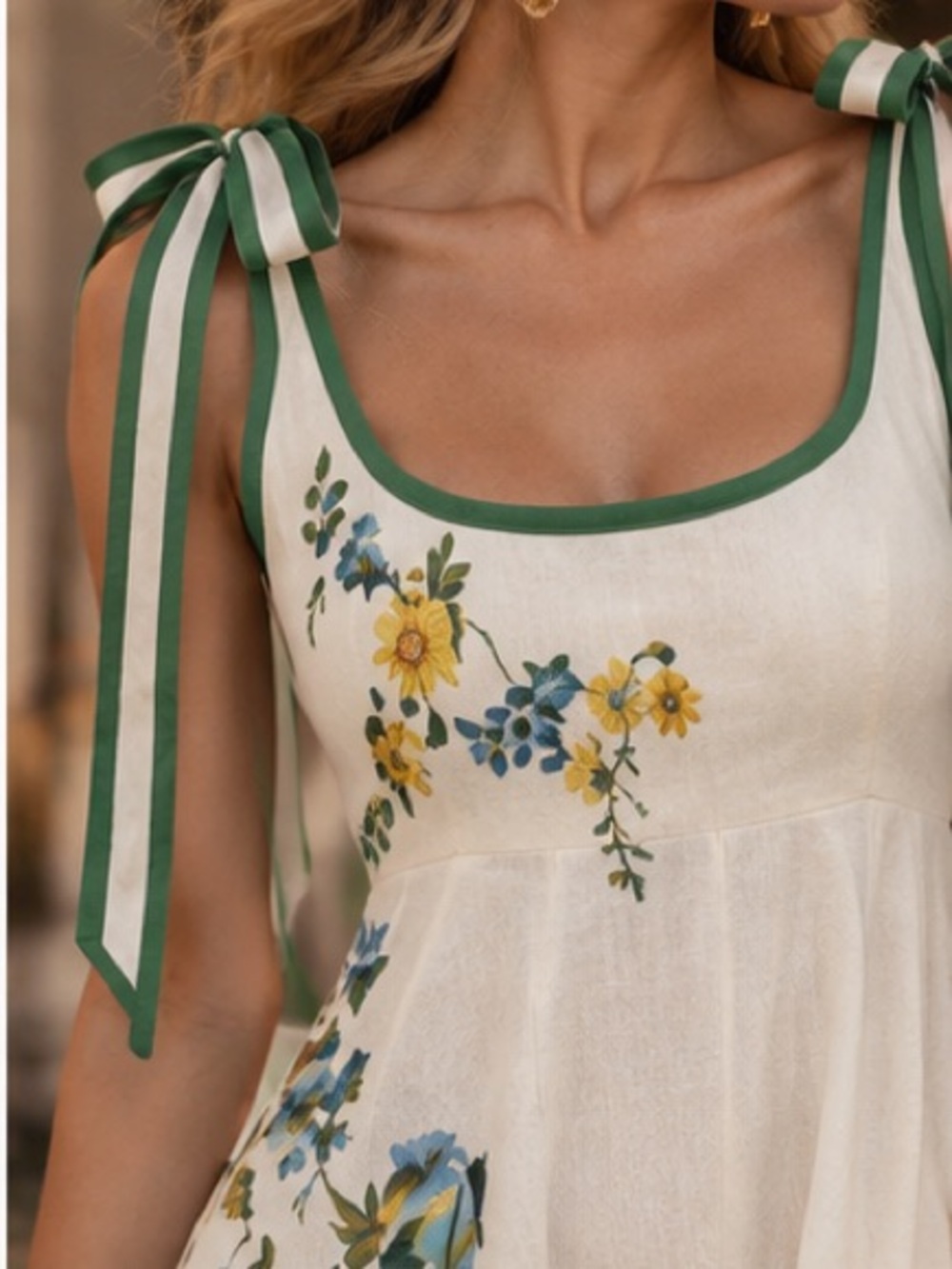 Alemais Cream Floral Maxi Dress with Yellow & Green Accents